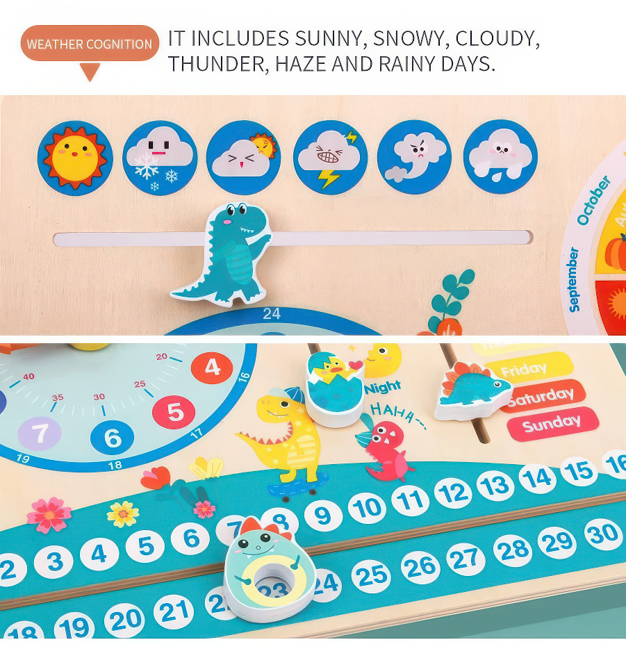 Dino board - Calendar, Clock, Seasons, Week, Day