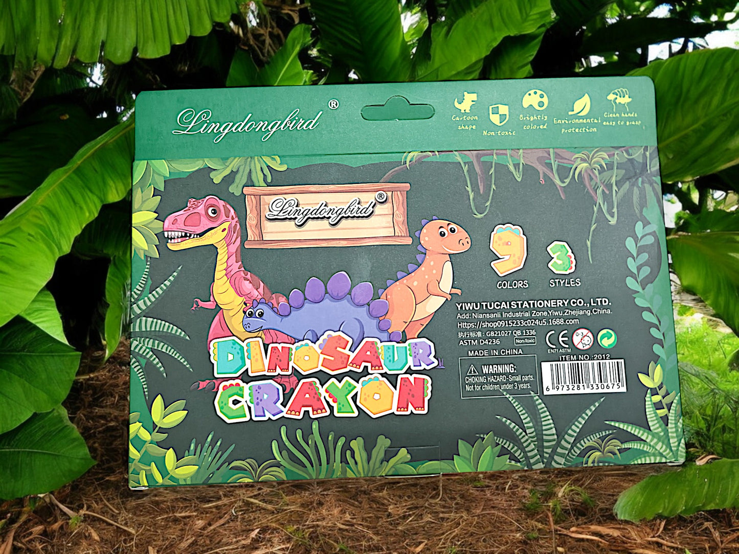 Dinosaur Shaped Crayons Set – 9 Bright Colors (3 Styles)