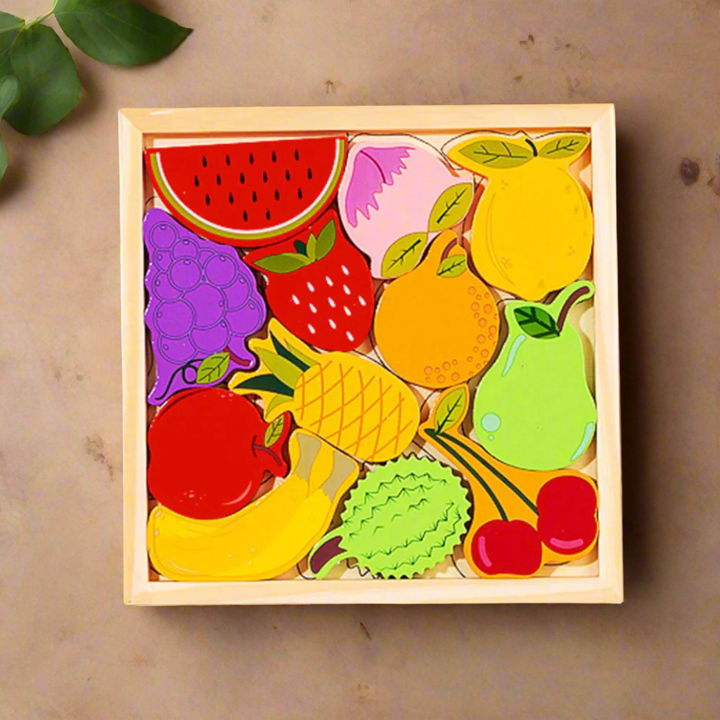 Wooden Puzzle tray - Fruits