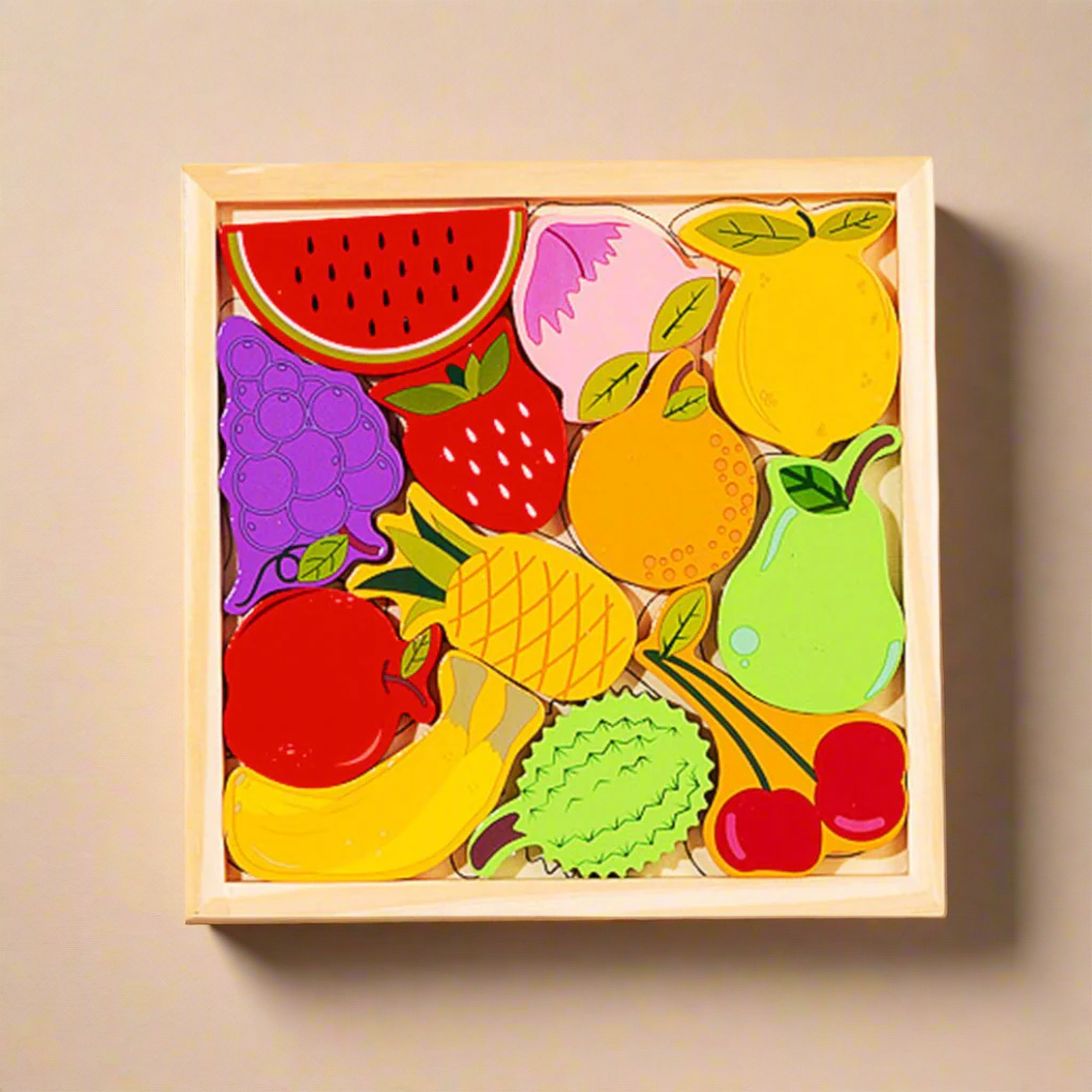 Wooden Puzzle tray - Fruits