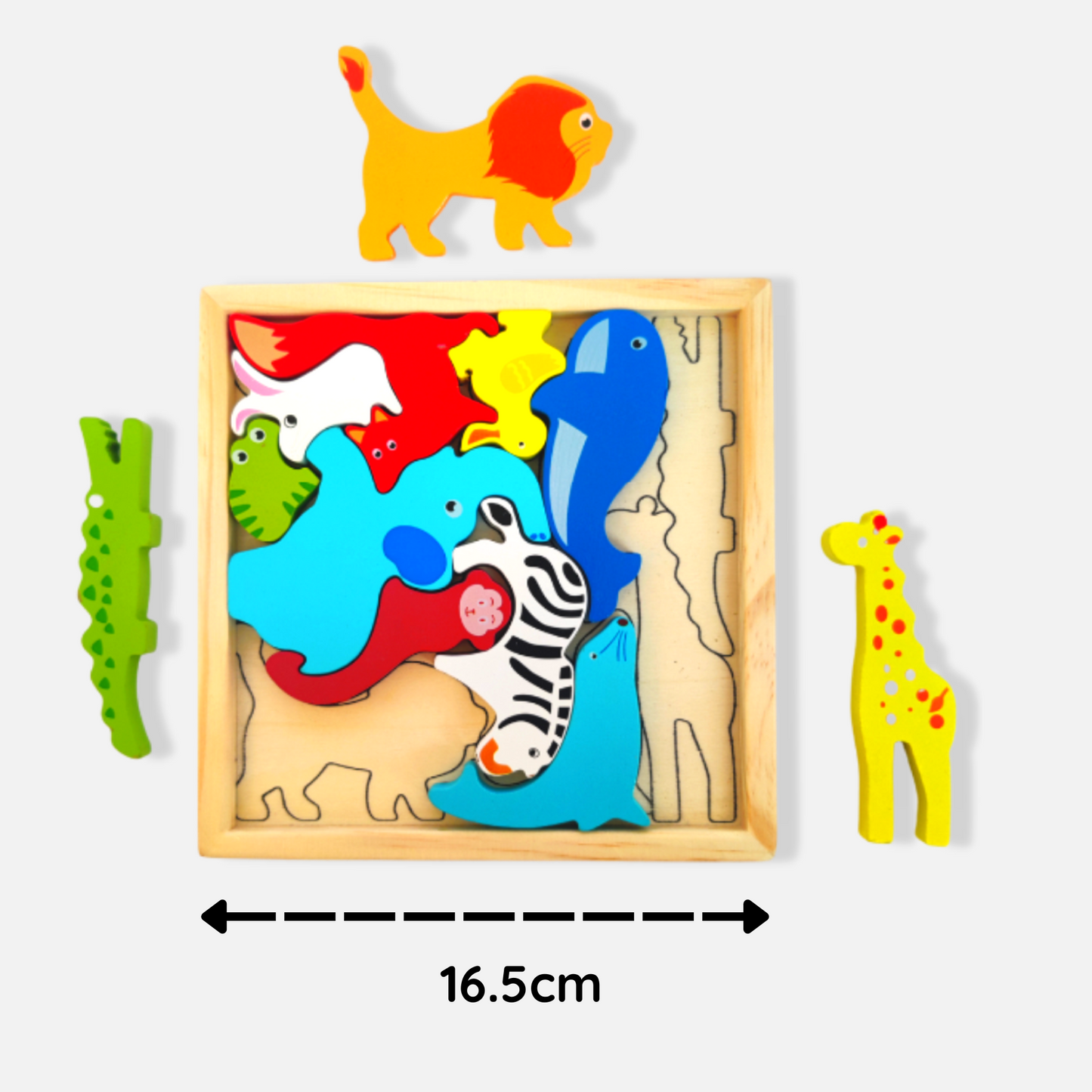 Wooden Puzzle tray - Wild Animals
