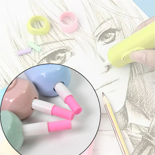Electric Eraser Kit with Mini Fan - Battery Operated Automatic Eraser for Artists, Sketching & Drawing