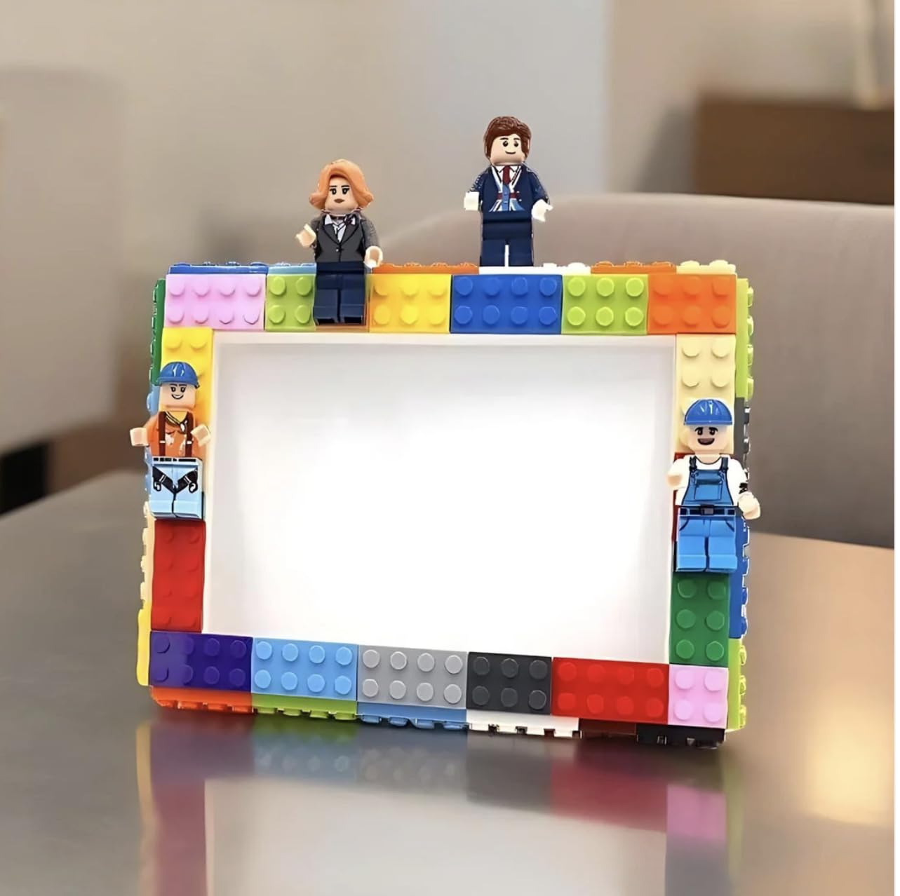Lego Photo Frame for Kids, Building Blocks Photo Frame with family Figures and Blocks