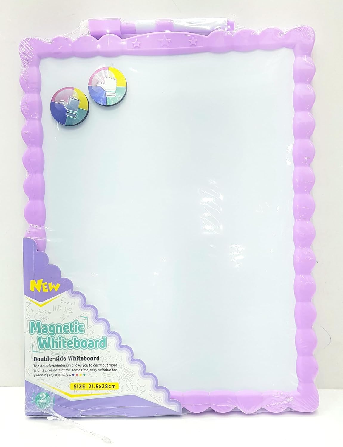 Double-Side Magnetic Whiteboard with to-Do List, 1 Whiteboard, 1 Dry-Erase Marker, 2 Magnets Whiteboard Set Random Colour (Whiteboard-28X39.5cm, Large)