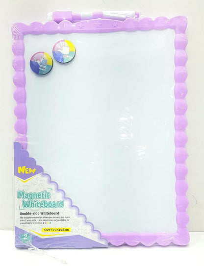 Double-Side Magnetic Whiteboard with to-Do List, 1 Whiteboard, 1 Dry-Erase Marker, 2 Magnets Whiteboard Set Random Colour (Whiteboard-28X39.5cm, Large)