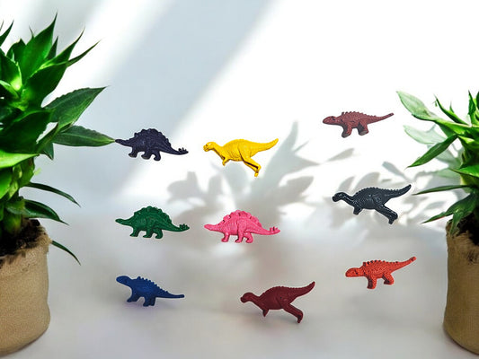 Dinosaur Shaped Crayons Set – 9 Bright Colors (3 Styles)