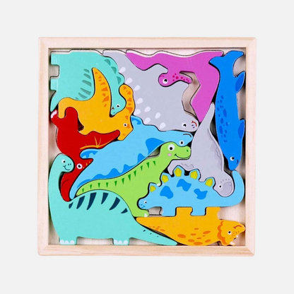 Wooden Puzzle tray - Dino theme