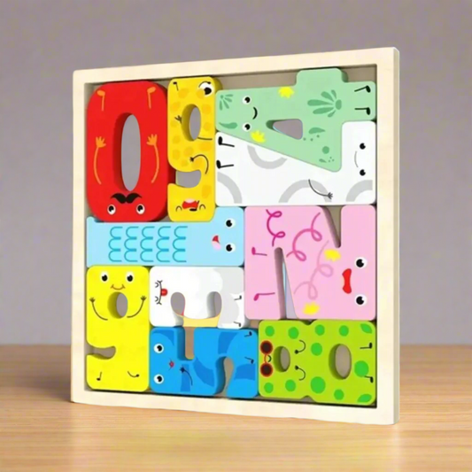 Wooden Puzzle tray - Numbers