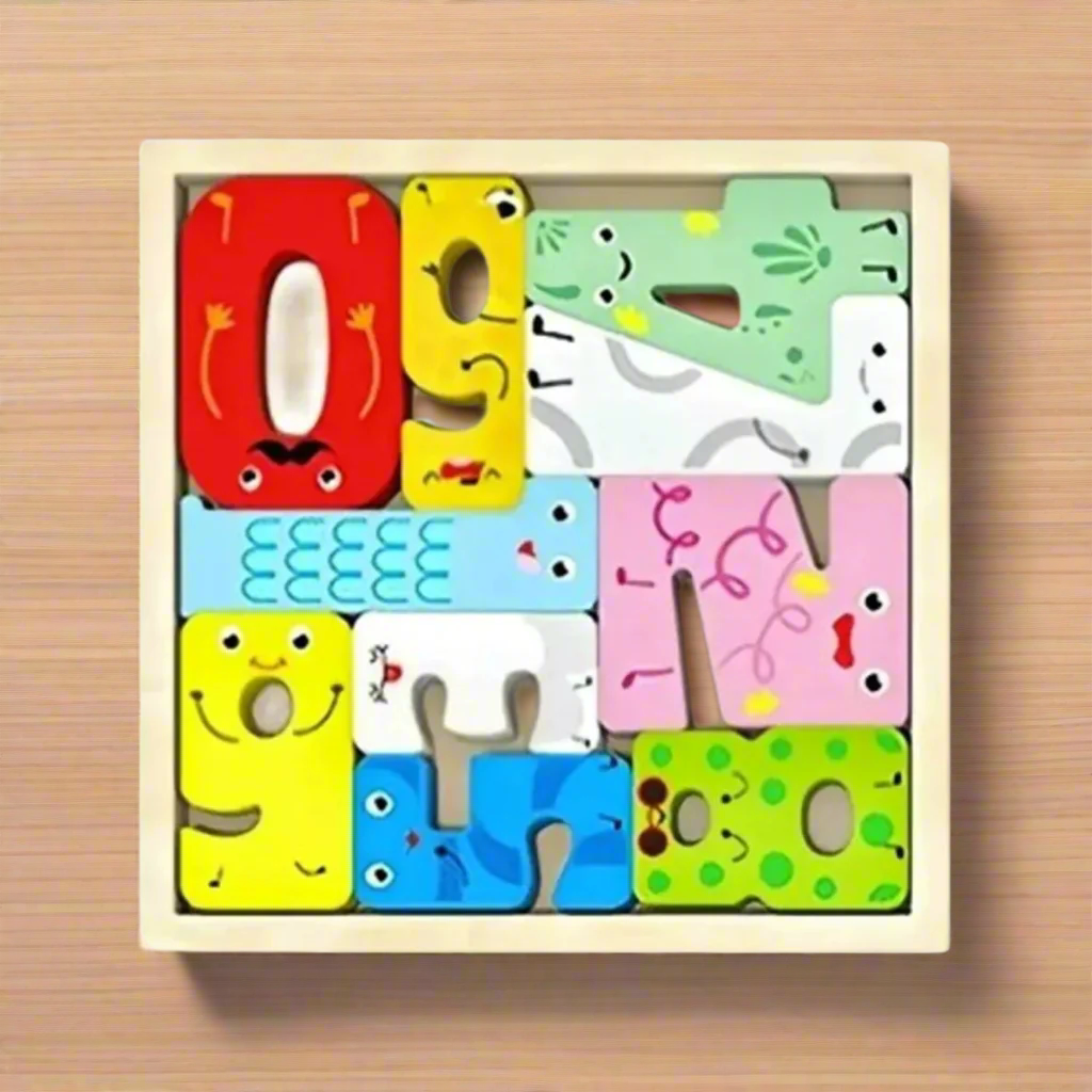 Wooden Puzzle tray - Numbers