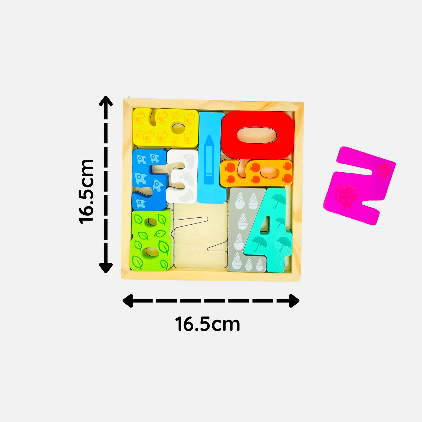 Wooden Puzzle tray - Numbers