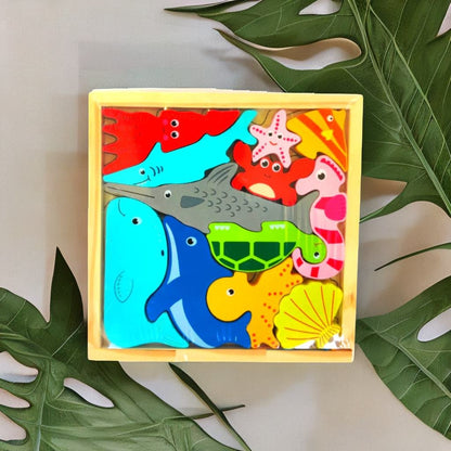 Wooden Puzzle tray - Marine Life