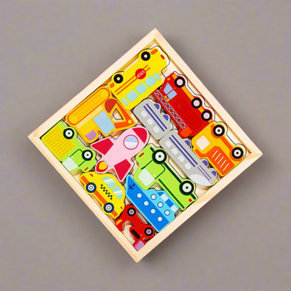 Wooden Puzzle tray - vehicles