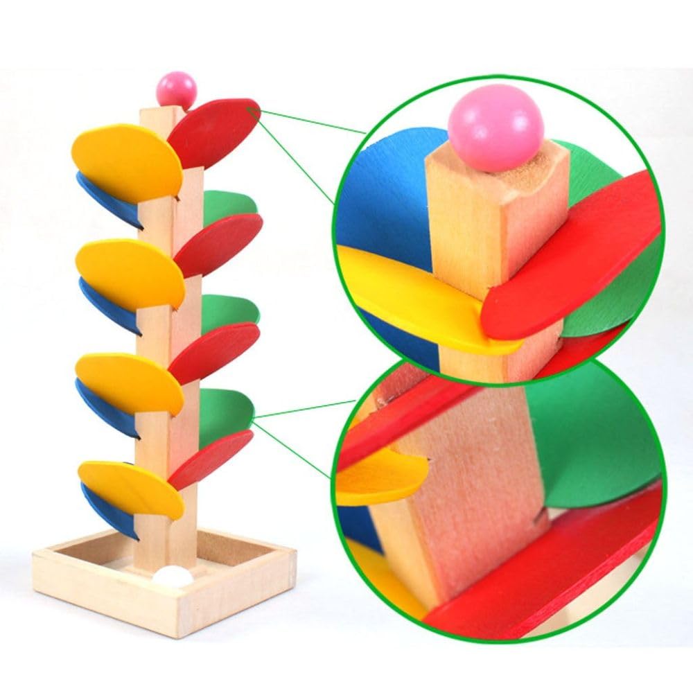 Wooden Marble Tree Ball Rolling Down Run Track Kids Party Fun Game Educational Board Games Board Game