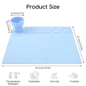 100% Non-Toxic Silicone Painting Mat 42 x 37 CM, 12 Paint Lines & Cleaning Cups for Kids, Non-Stick, Crafts, Resin, Clay, Play Doh, DIY - Image 5