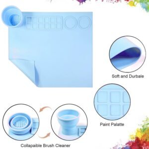 100% Non-Toxic Silicone Painting Mat 42 x 37 CM, 12 Paint Lines & Cleaning Cups for Kids, Non-Stick, Crafts, Resin, Clay, Play Doh, DIY - Image 7