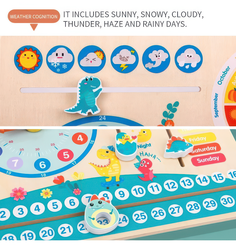 Dino board - Calendar, Clock, Seasons, Week, Day - Image 4