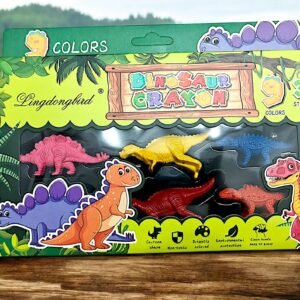 Dinosaur Shaped Crayons Set – 9 Bright Colors (3 Styles) - Image 1