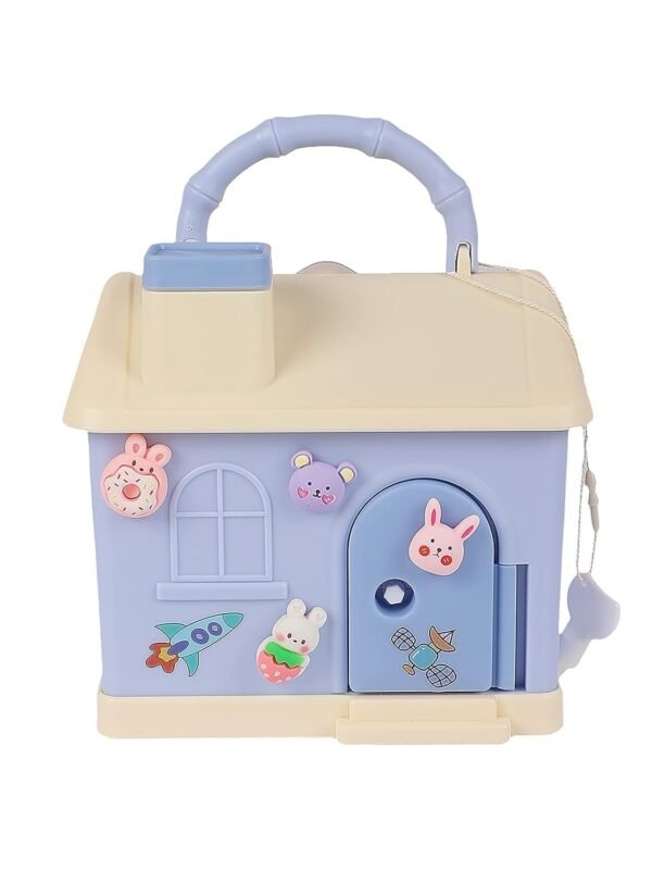 DIY House Piggy Bank for Kids - Lockable Money Saving Box with Key & Cute Stickers