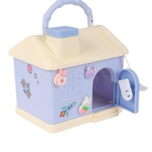 DIY House Piggy Bank for Kids - Lockable Money Saving Box with Key & Cute Stickers - Image 3