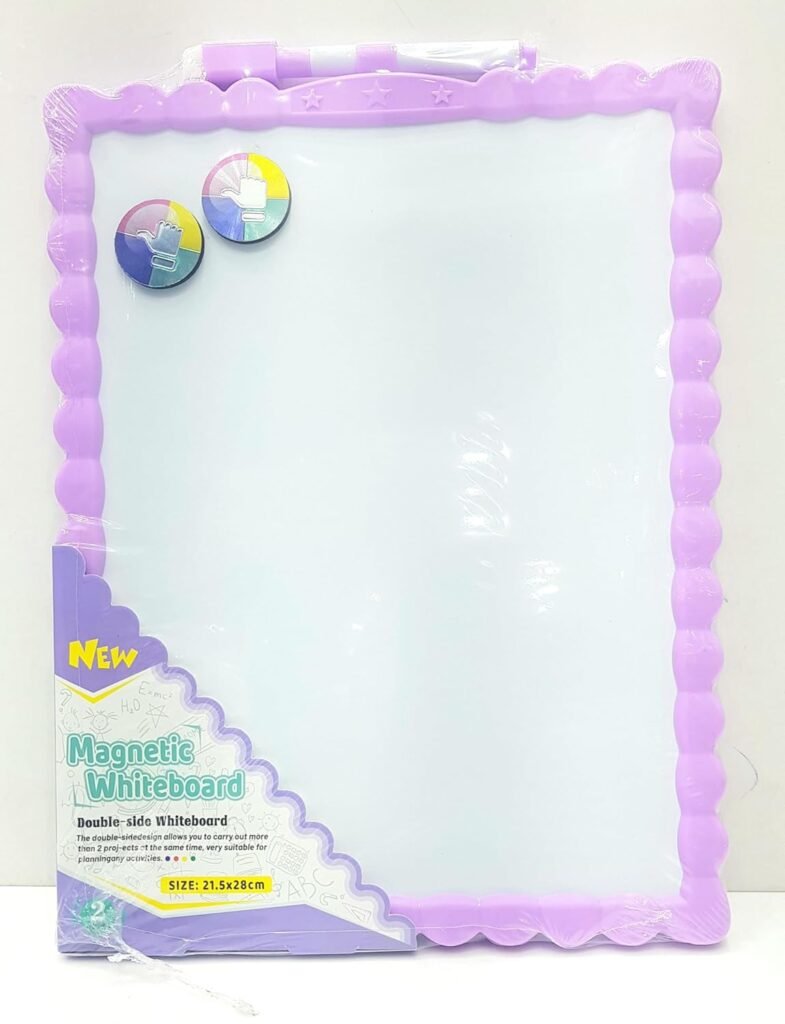 Double-Side Magnetic Whiteboard with to-Do List, 1 Whiteboard, 1 Dry-Erase Marker, 2 Magnets Whiteboard Set Random Colour (Whiteboard-28X39.5cm, Large)