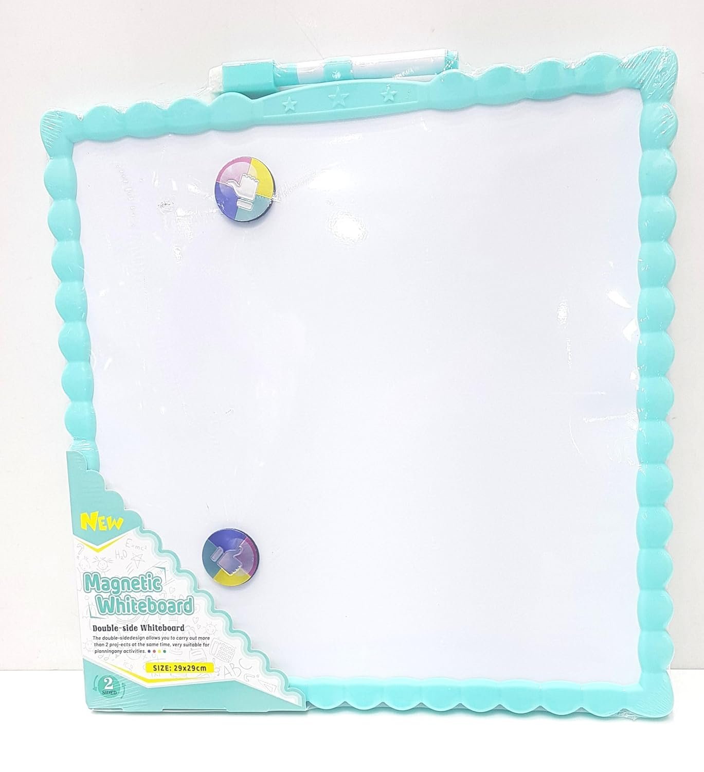 Double-Side Magnetic Whiteboard with to-Do List, Weekly Plan, 1 Whiteboard, 1 Dry-Erase Marker, 2 Magnets Whiteboard Set Random Colour (Whiteboard-29X29cm, Medium) - Image 4