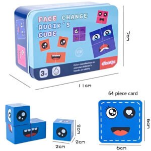 Face Change Expression Matching Puzzle - Wooden Cube Building Block Game for Kids & Families - Image 5