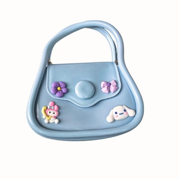 Kids' Kawaii Jelly Handbag with 3D Cartoon Charms - Cute Mini Top Handle & Crossbody Purse for Toddlers