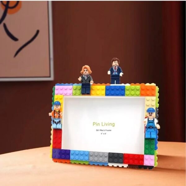 Lego Photo Frame for Kids, Building Blocks Photo Frame with family Figures and Blocks