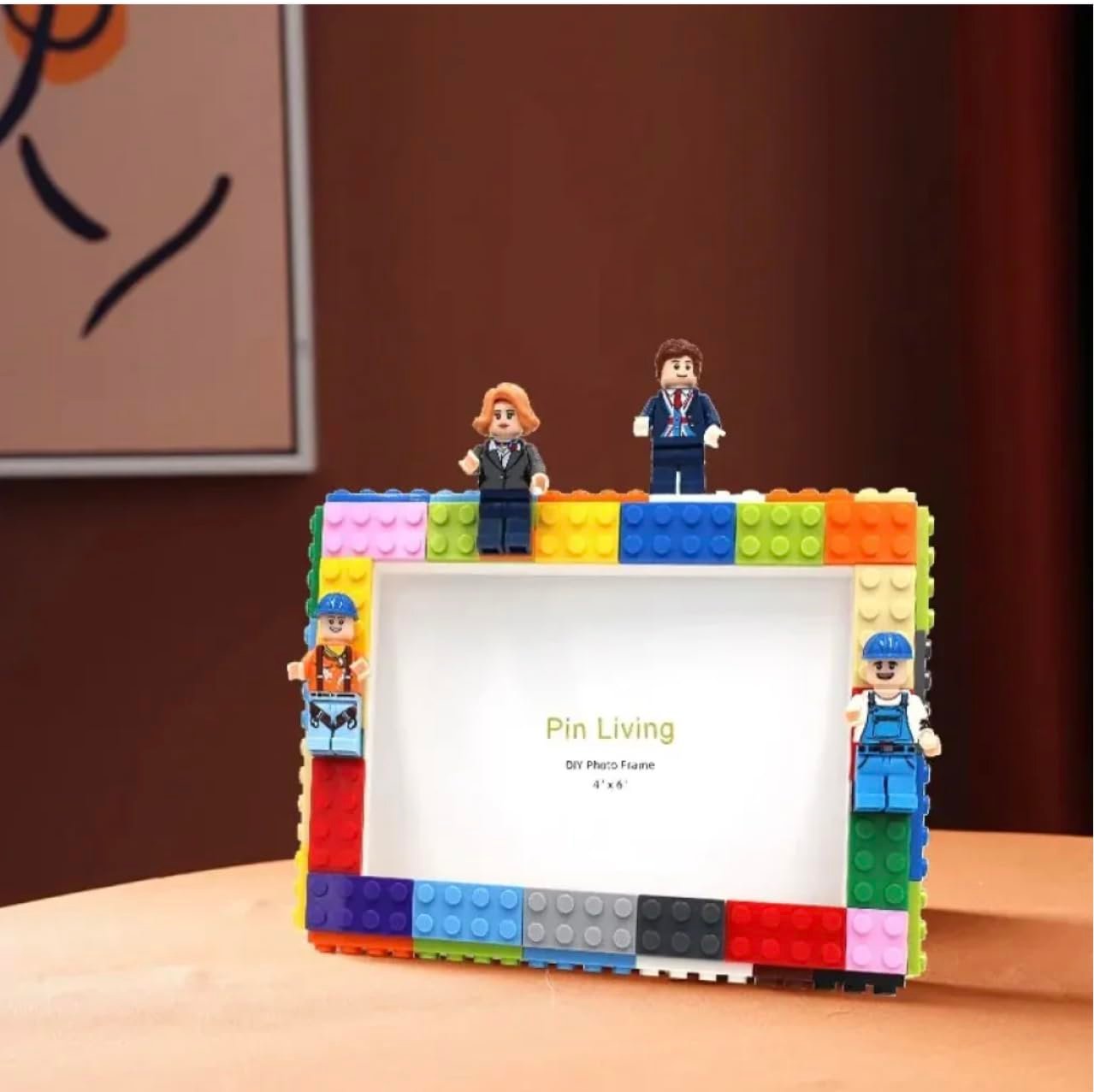 Lego Photo Frame for Kids, Building Blocks Photo Frame with family Figures and Blocks - Image 2