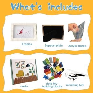 Lego Photo Frame for Kids, Building Blocks Photo Frame with family Figures and Blocks - Image 5