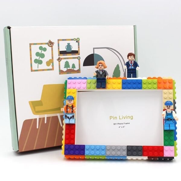 Lego Photo Frame for Kids, Building Blocks Photo Frame with family Figures and Blocks
