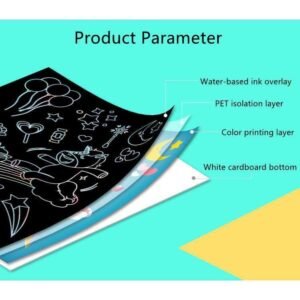 Rainbow Scratch Art Kit for Kids - 9 Double-Sided Cards with Coloring Pages & Stylus - Image 1