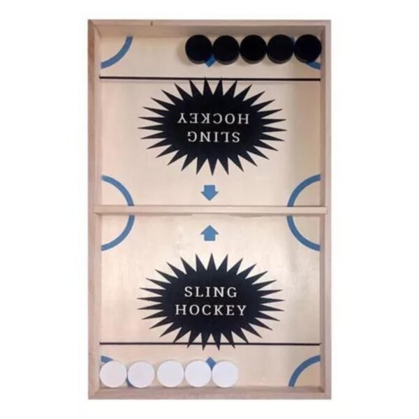 Slide Hockey Board Game for Kids and Adults, Large Size, Wooden Base, Easy Setup