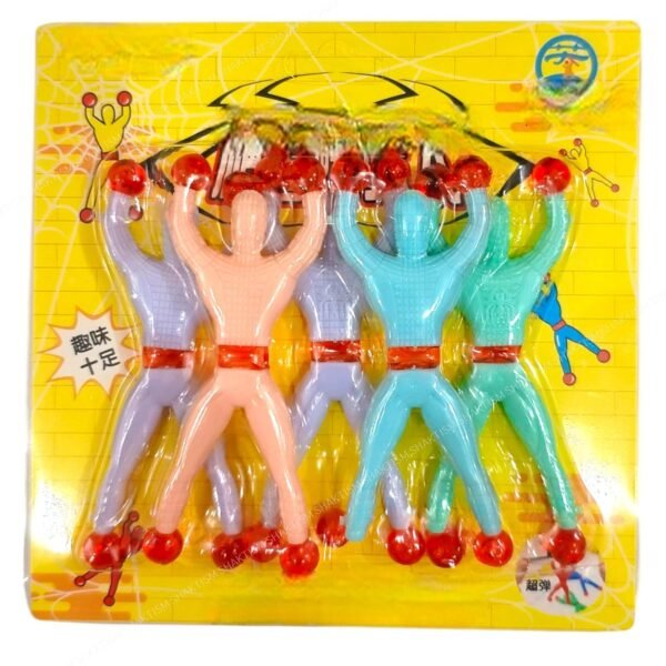 Wall Climbing Sticky Man Action Figures, Pack of 5Pc - 1 Pkt, Kids Fun Toy - Random Colour Dispatched
