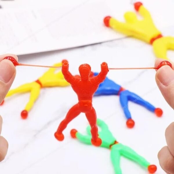 Wall Climbing Sticky Man Action Figures, Pack of 5Pc - 1 Pkt, Kids Fun Toy - Random Colour Dispatched