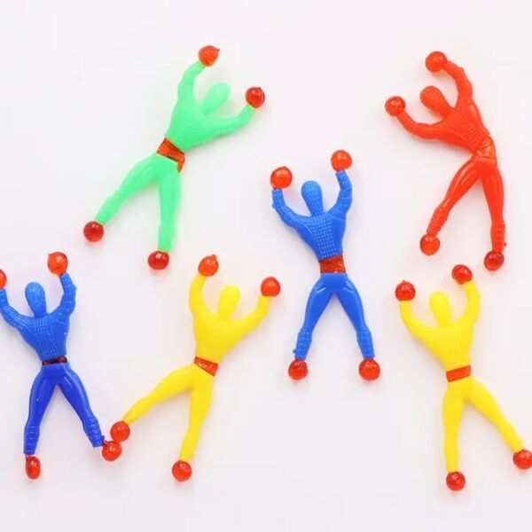 Wall Climbing Sticky Man Action Figures, Pack of 5Pc - 1 Pkt, Kids Fun Toy - Random Colour Dispatched