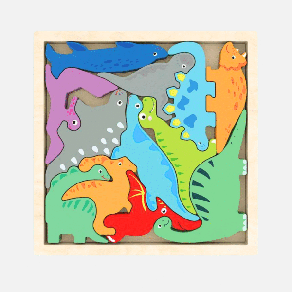 Wooden Puzzle tray - Dino theme