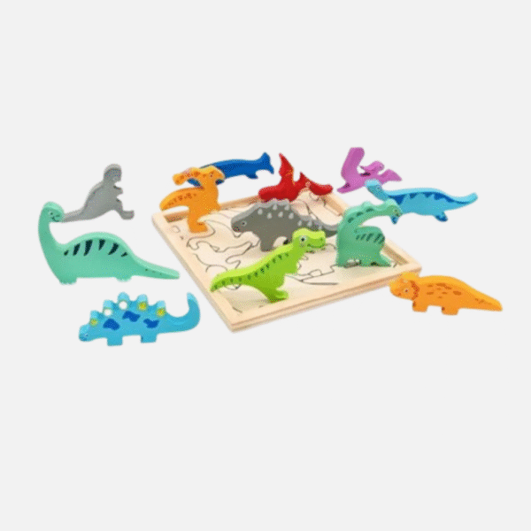 Wooden Puzzle tray - Dino theme