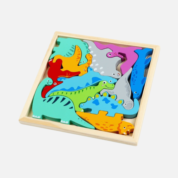 Wooden Puzzle tray - Dino theme