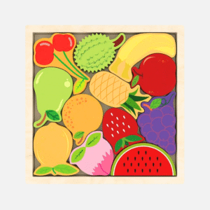 Wooden Puzzle tray - Fruits - Image 1