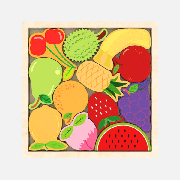 Wooden Puzzle tray - Fruits