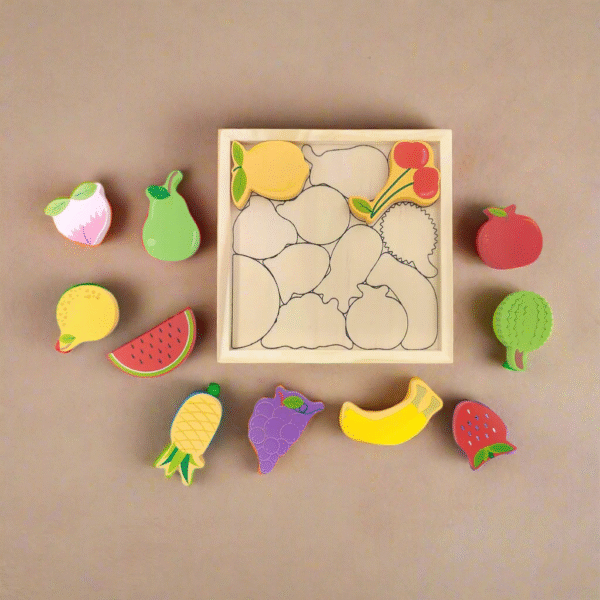 Wooden Puzzle tray - Fruits