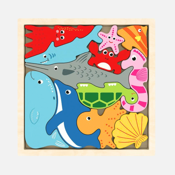 Wooden Puzzle tray - Marine Life