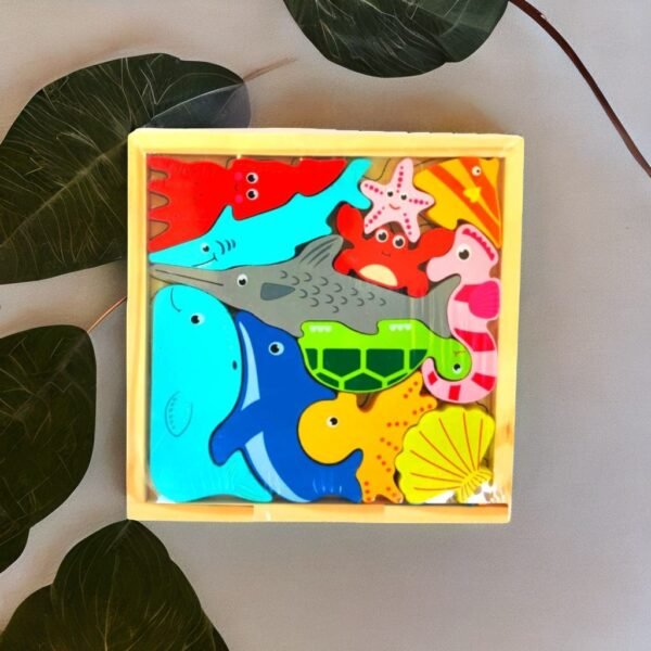Wooden Puzzle tray - Marine Life