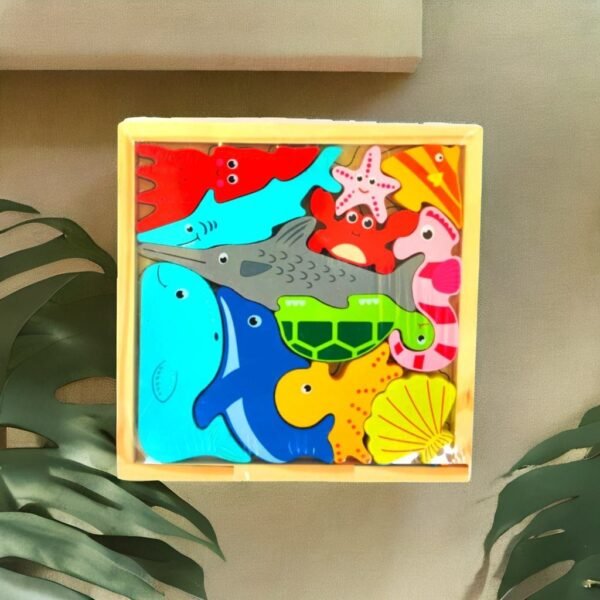Wooden Puzzle tray - Marine Life