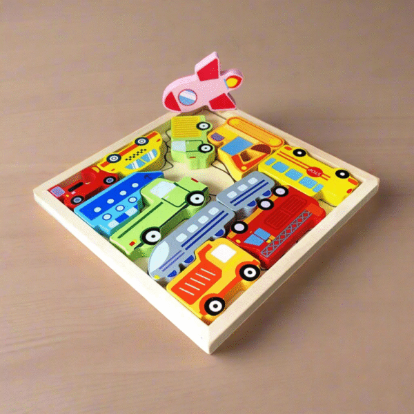 Wooden Puzzle tray - vehicles
