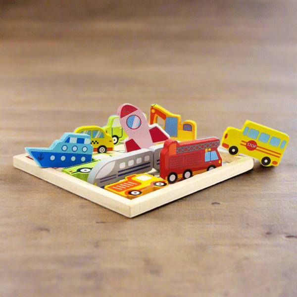 Wooden Puzzle tray - vehicles