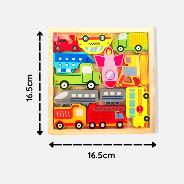Wooden Puzzle tray - vehicles