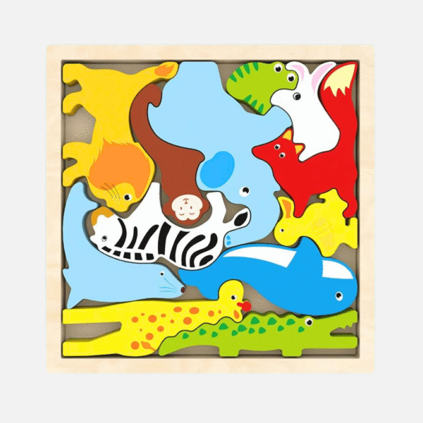 Wooden Puzzle tray - Wild Animals