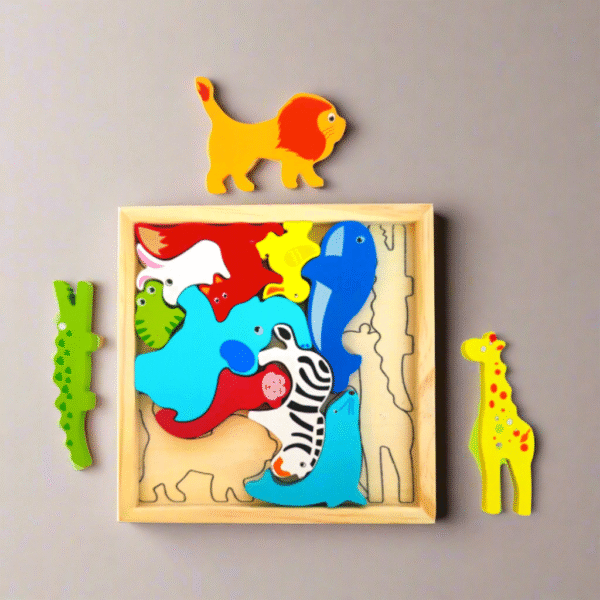 Wooden Puzzle tray - Wild Animals